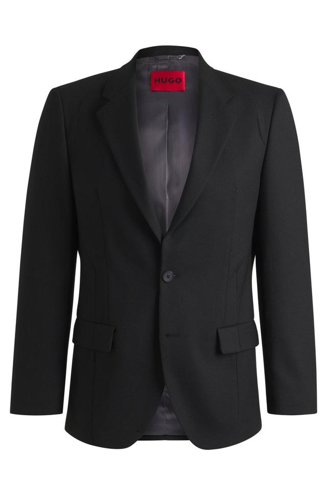 HUGO - Slim-fit suit jacket in wool twill - Black Product Image