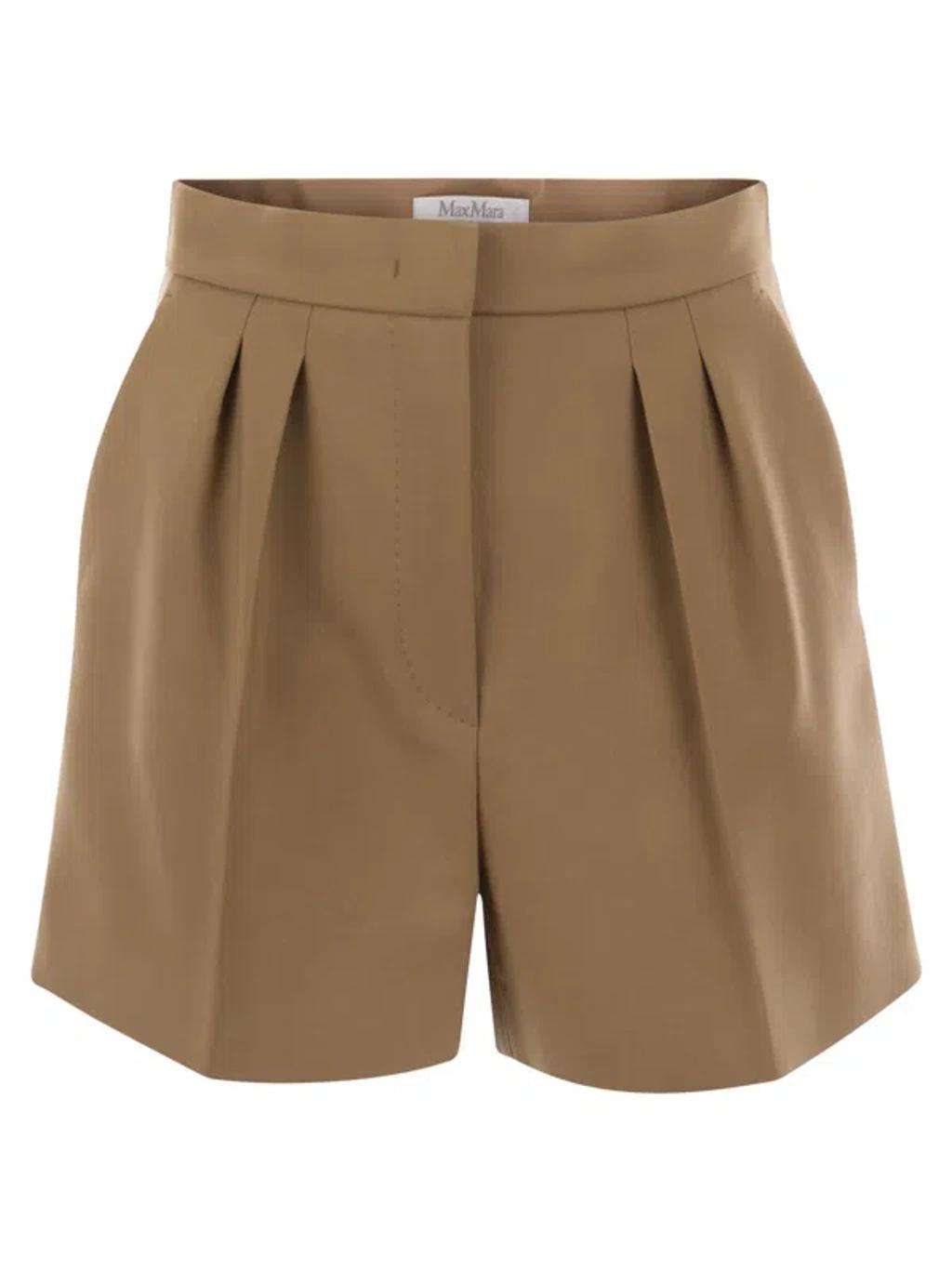 MAX MARA Jessica Virgin Wool Shorts In Camel Product Image