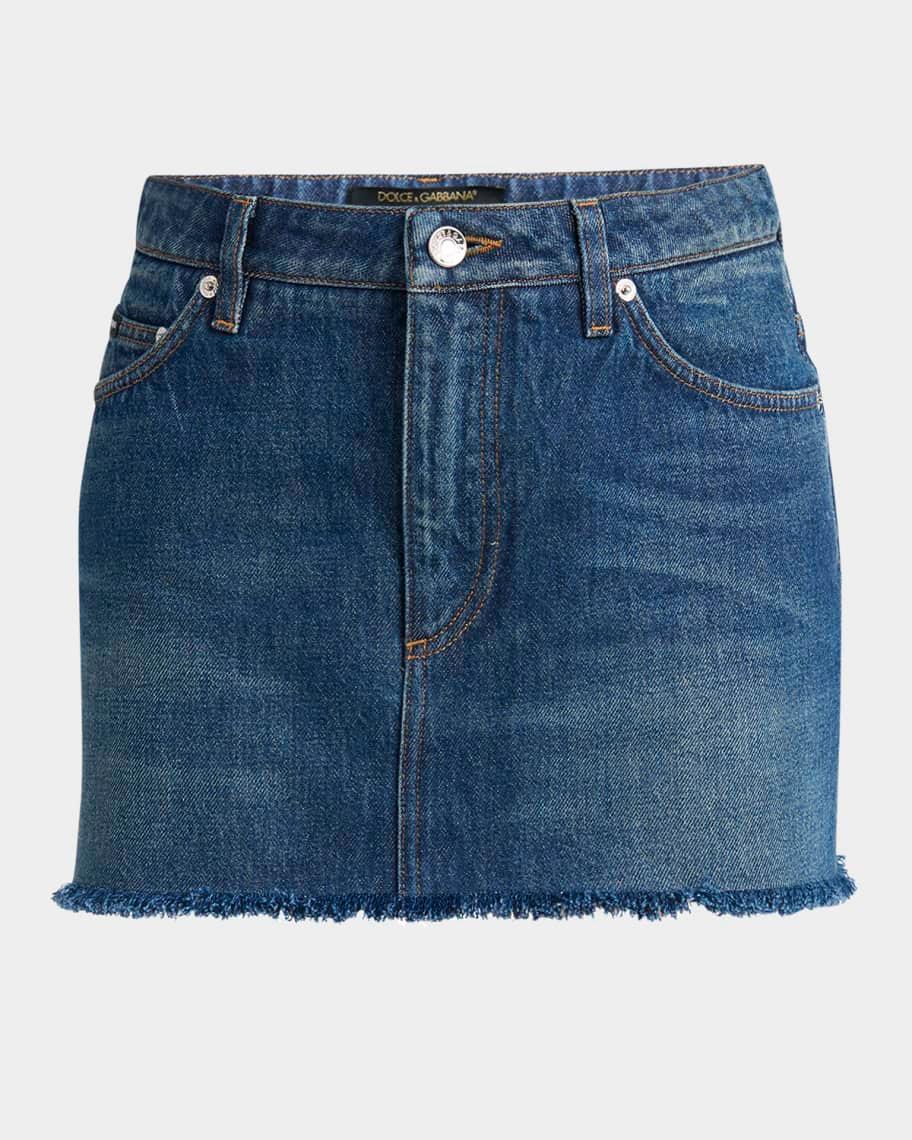 Denim Cut-Off Mini Skirt product image