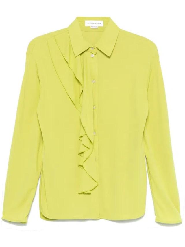 Crepe Shirt In Yellow Product Image