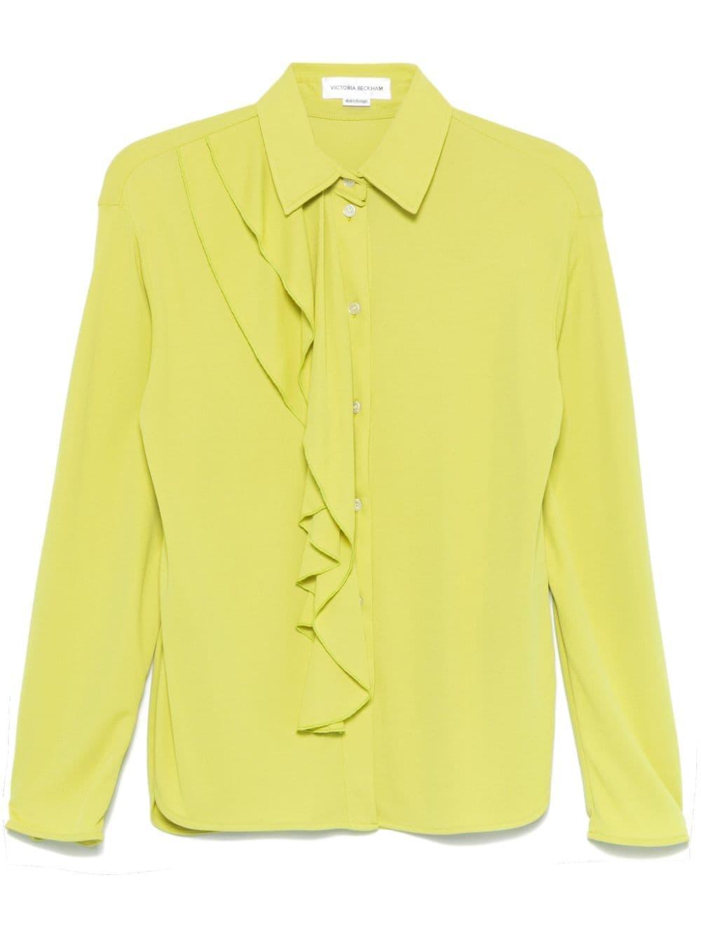 Crepe Shirt In Yellow Product Image