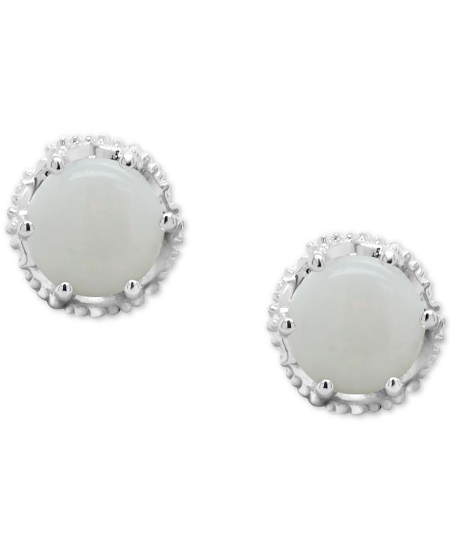 Celebration Gems Sterling Silver Opal Stud Earrings, Womens, White Product Image