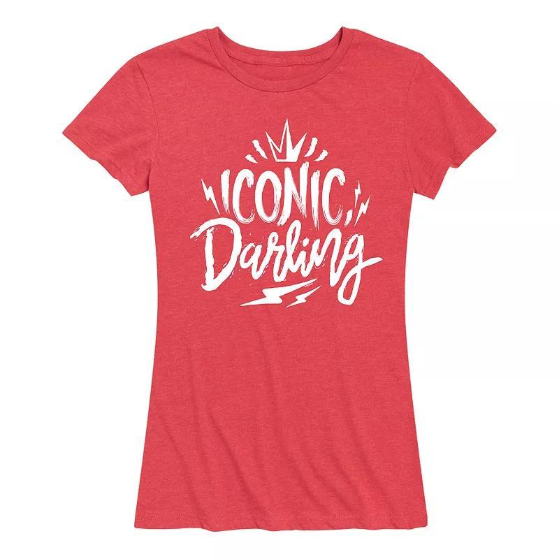 Disneys Cruella Womens Iconic Darling Graphic Tee Grey Red Product Image