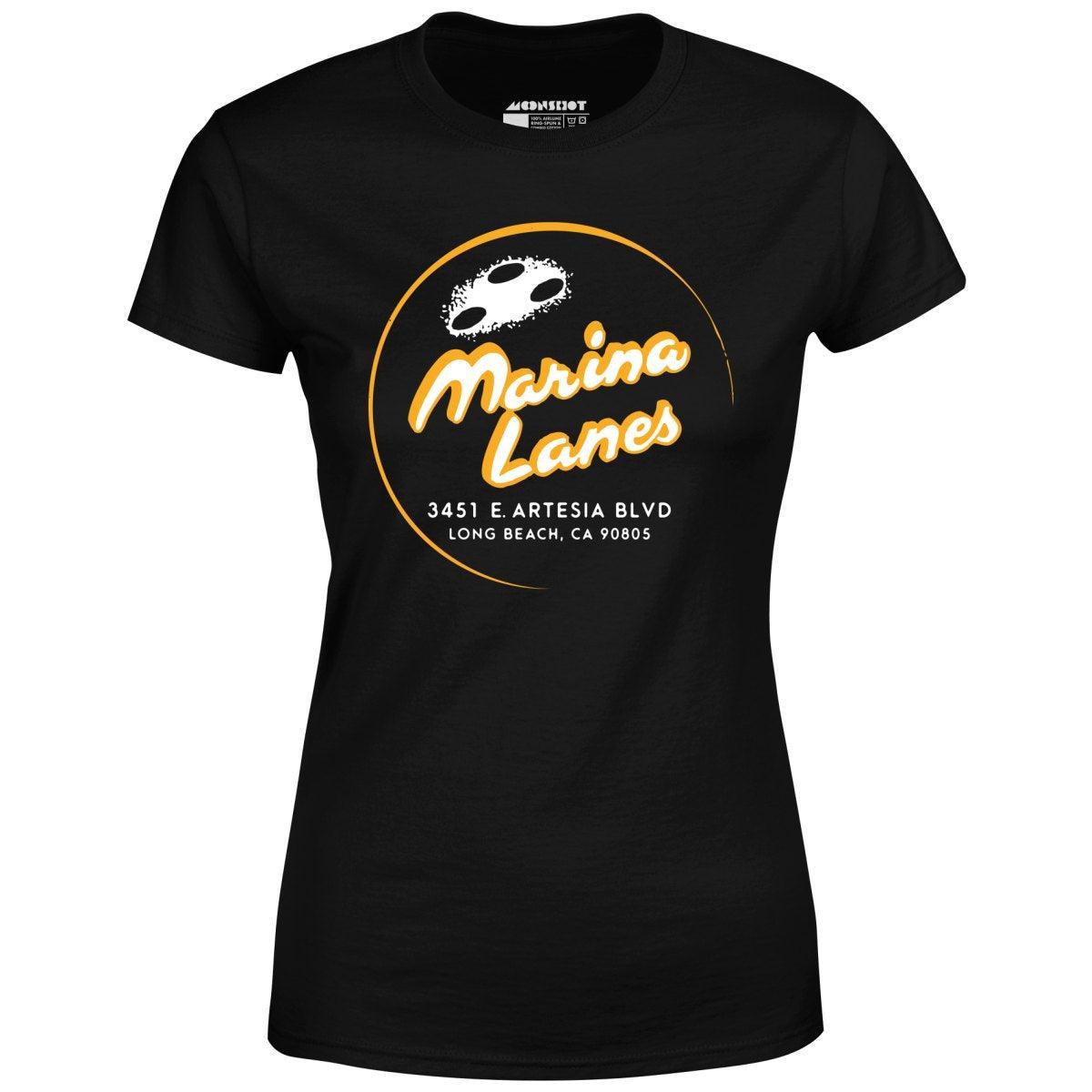 Marina Lanes - Long Beach, CA - Vintage Bowling Alley - Women's T-Shirt Product Image