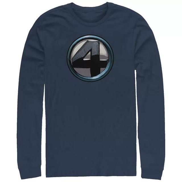 Mens Marvel Fantastic Four Costume Long Sleeve Graphic Tee Blue Product Image