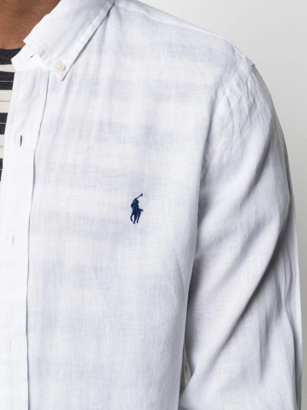 Logo Embroidered Poplin Shirt In White Product Image