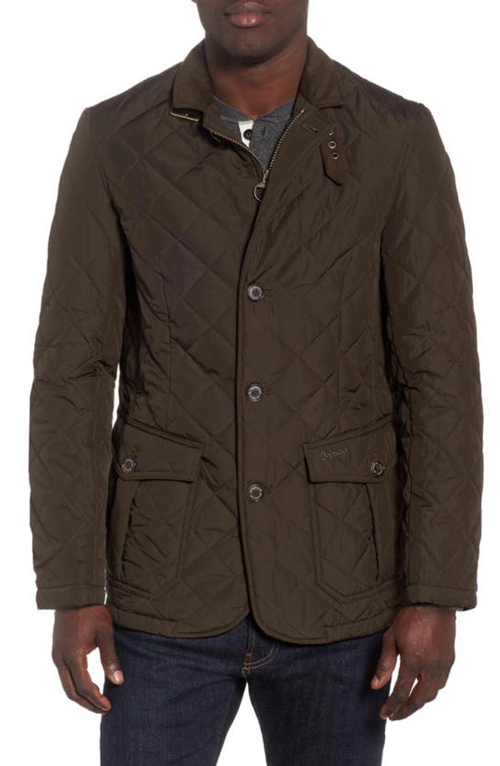 Quilted Button-front Jacket In Olive Product Image