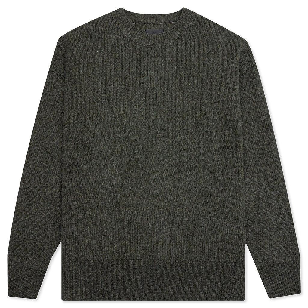 Oversized Crew Neck Sweater - Dark Green Male Product Image