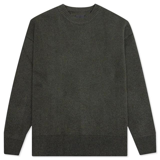 Oversized Crew Neck Sweater - Dark Green Male Product Image