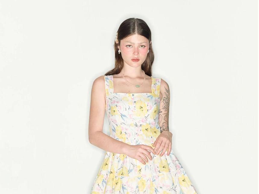 Floral A-Line Mini Dress Product Image