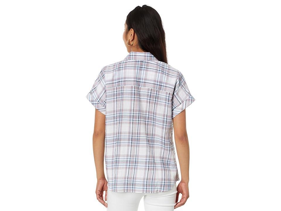 Tommy Hilfiger Short Sleeve Plaid Shirt Multi) Women's Clothing Product Image