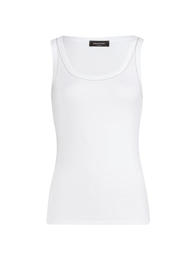 Womens Rib-Knit Jersey Tank Top Product Image