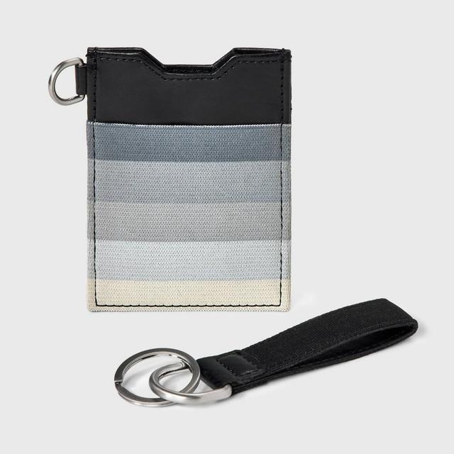 Mens Striped Card Case Hat and Wallet Set 2pc - Goodfellow & Co /Gray One Size Fits Most Product Image