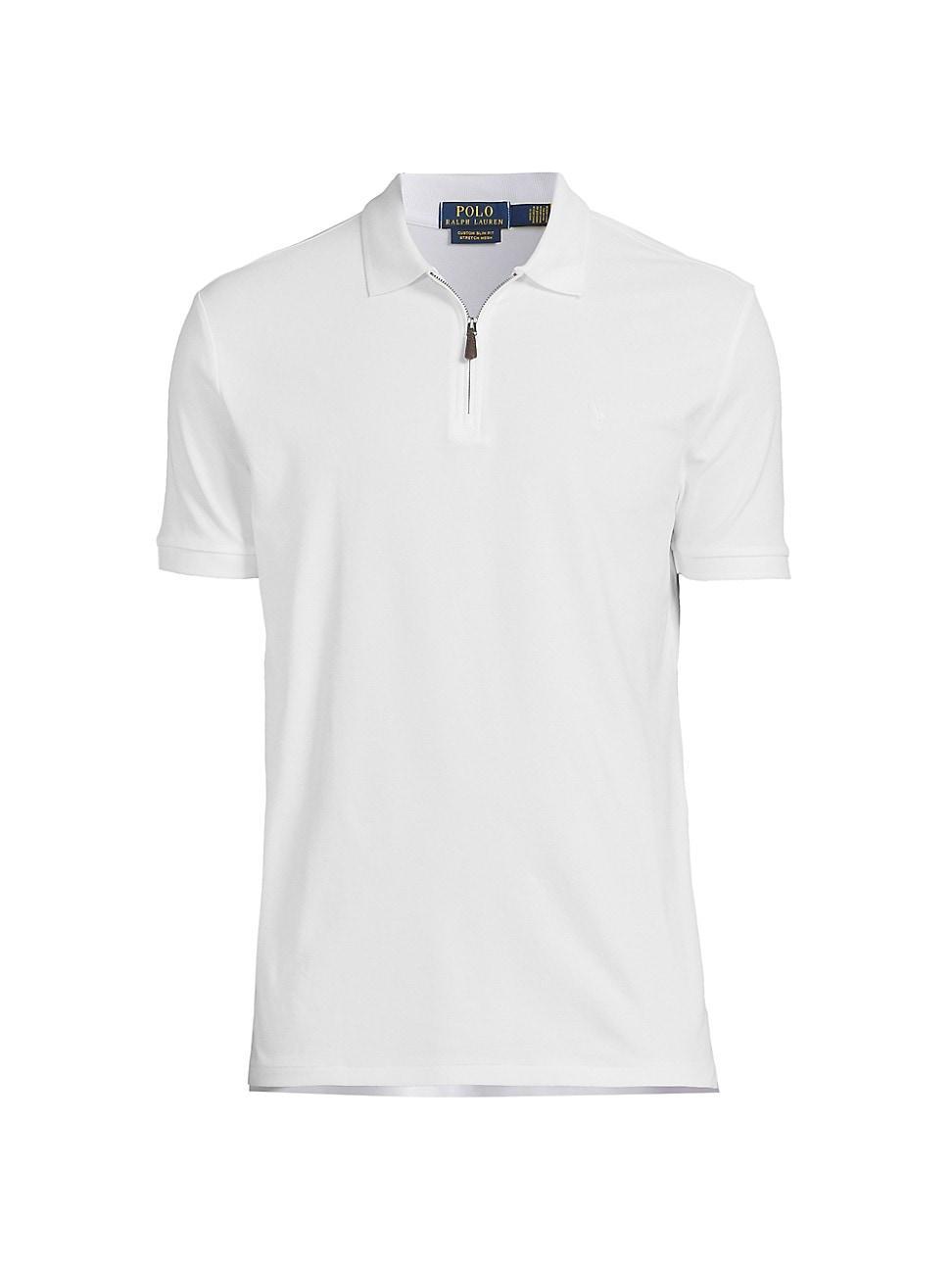 Mens Cotton-Blend Quarter-Zip Polo Shirt Product Image