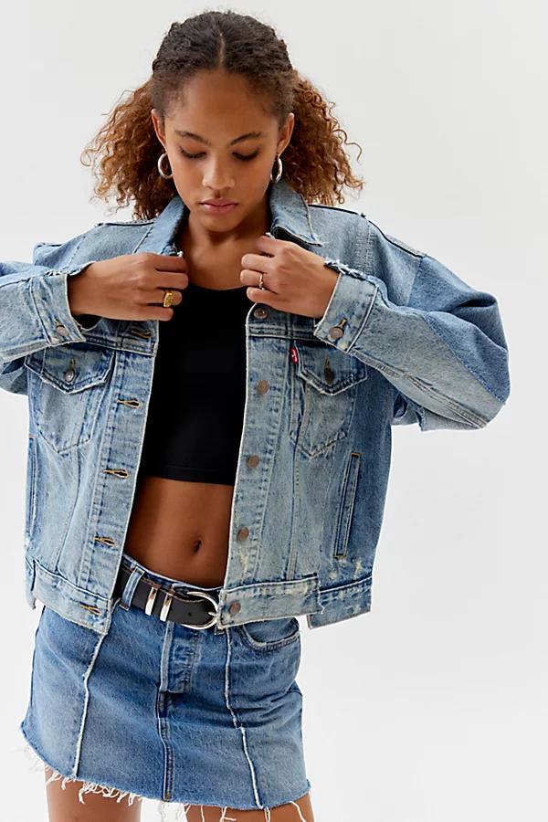 Levis 90s Repaired Denim Trucker Jacket Womens at Urban Outfitters Product Image