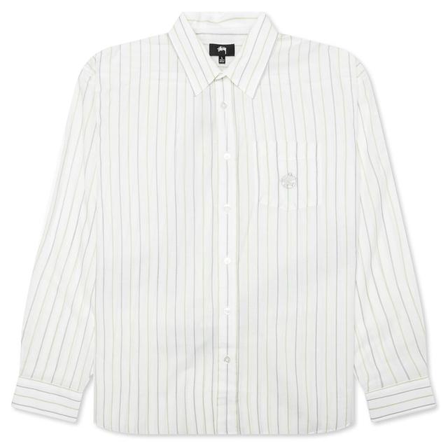 Classic L/S Shirt Stripe - White Male Product Image