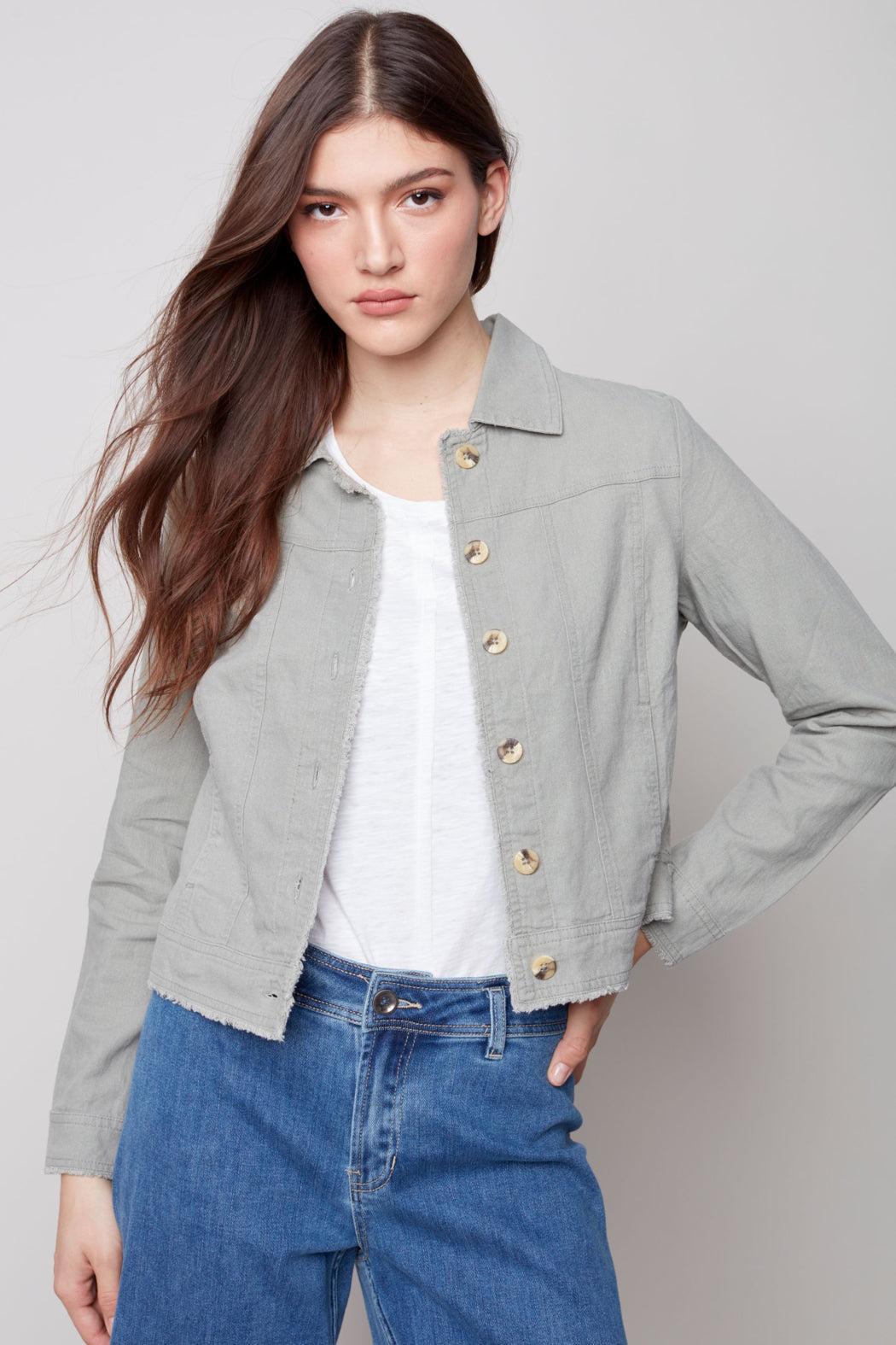 Long sleeve button up jacket Female Product Image