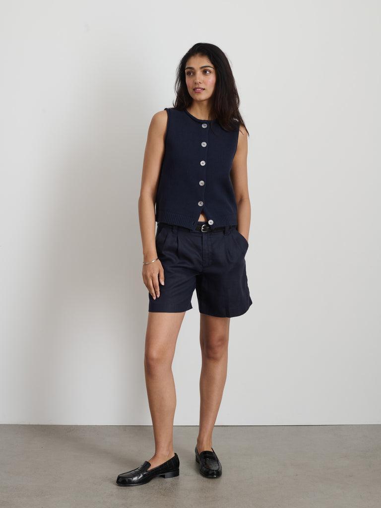 Anna Pleated Shorts In Linen product image