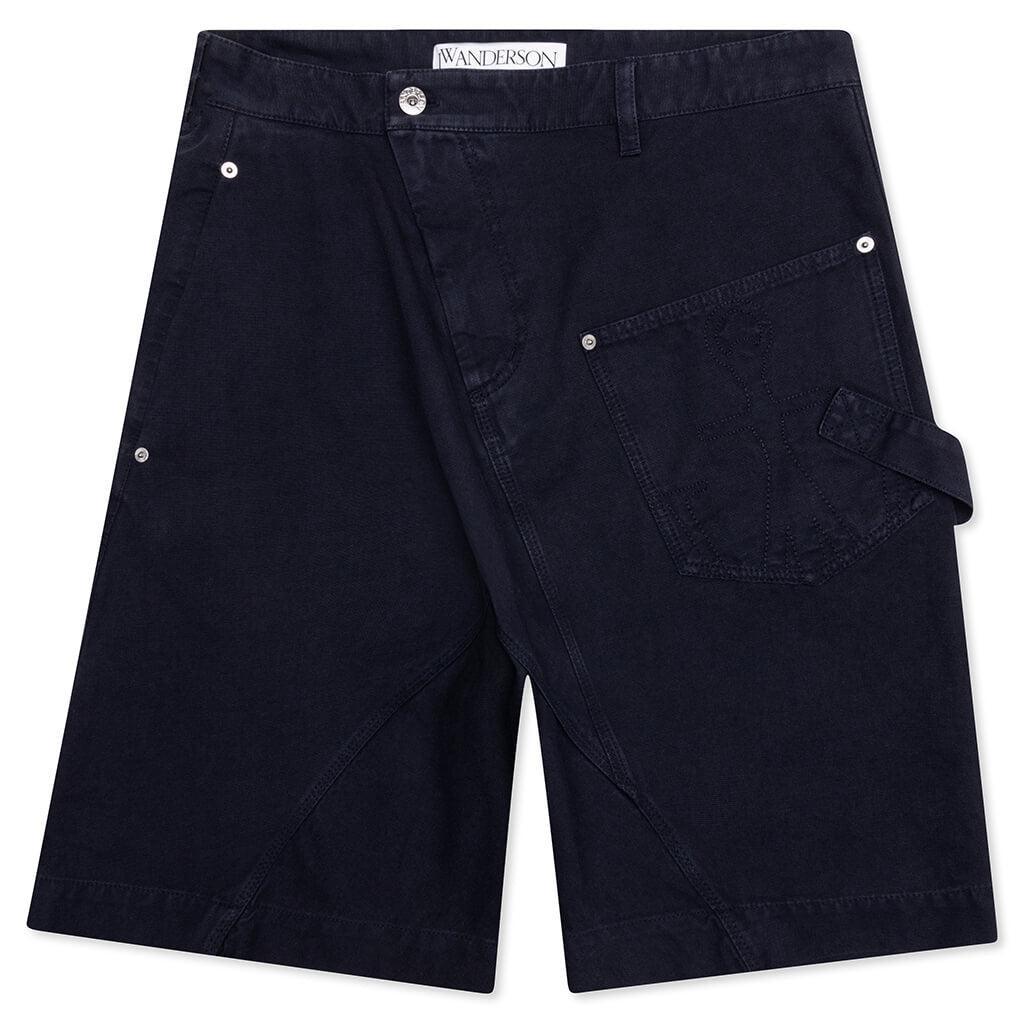 Twisted Cotton Bermuda Shorts - Navy Male Product Image