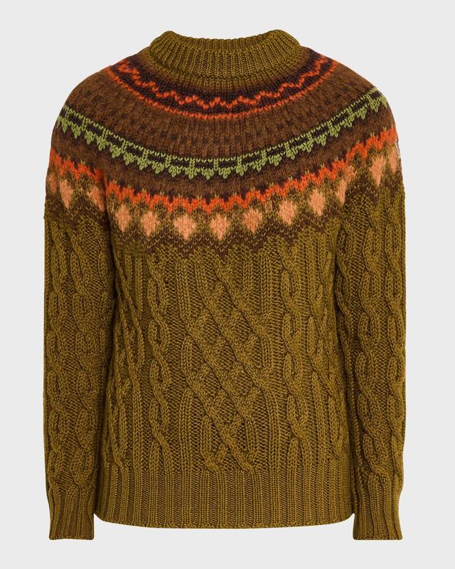 Men's Patterned Cable-Knit Sweater Product Image