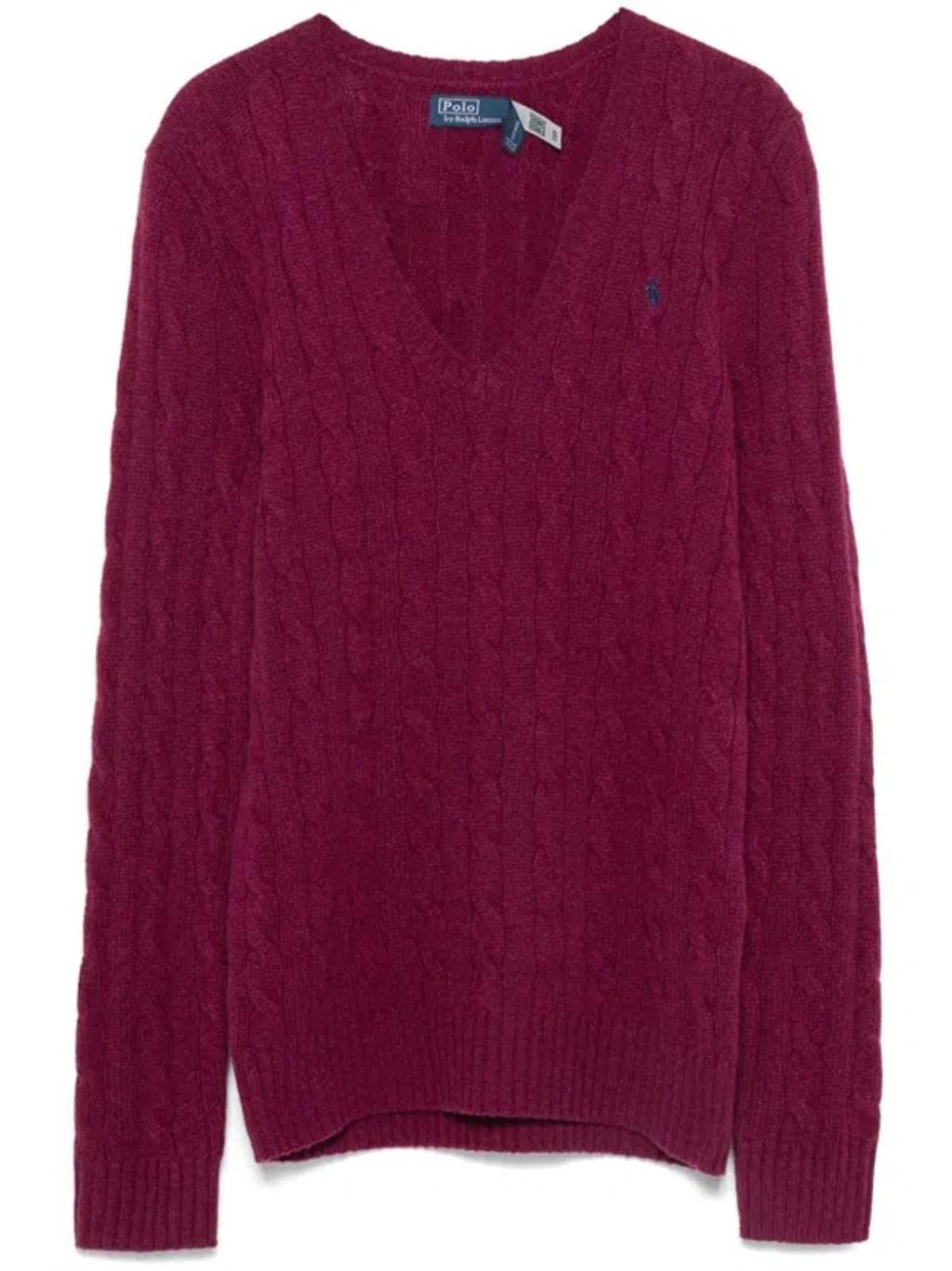 POLO RALPH LAUREN Cable-knit Sweater In Vino Product Image