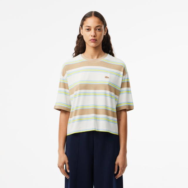 Oversized Fluid Striped Cotton T-shirt Product Image