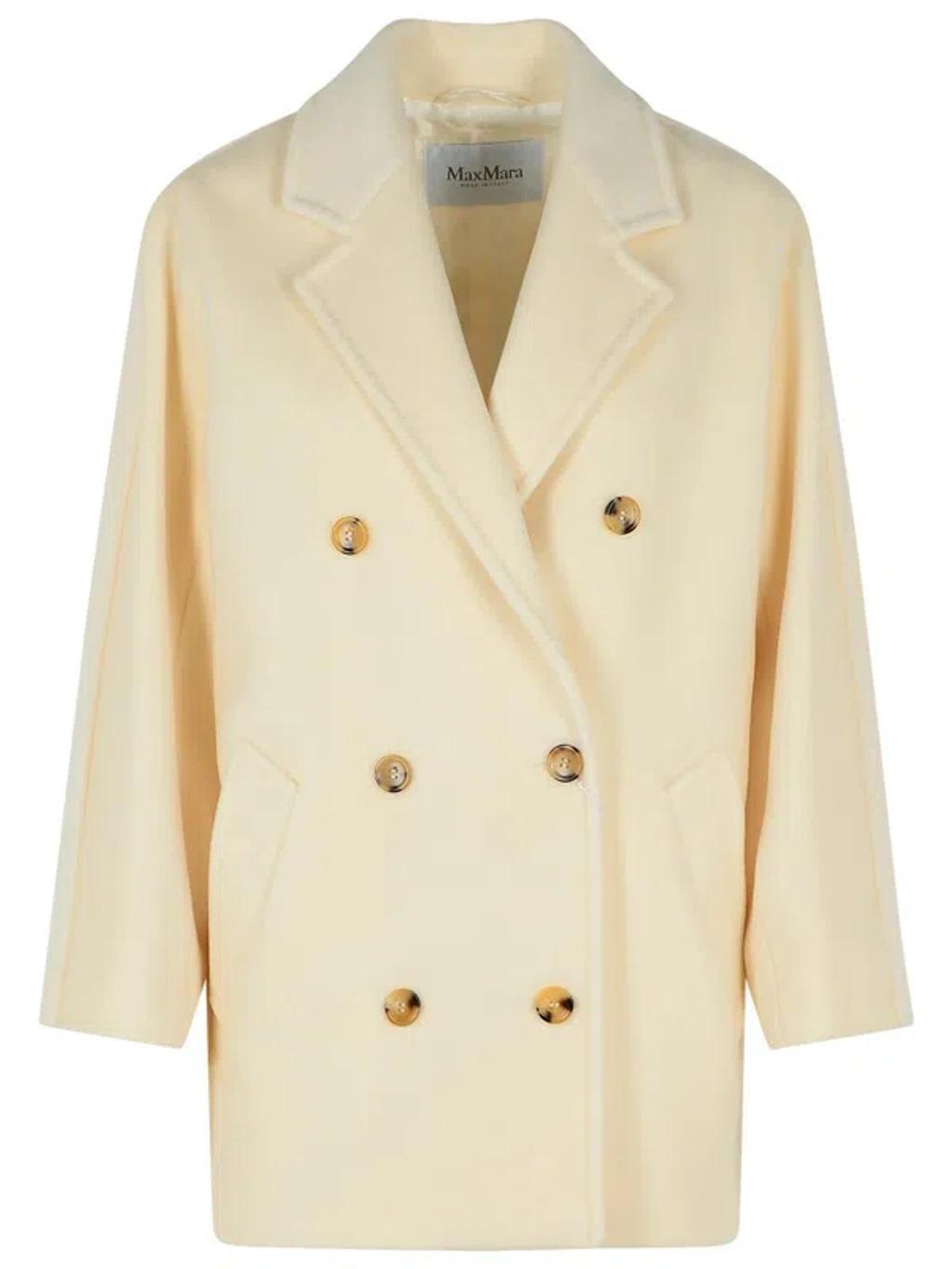 MAX MARA 'rebus' White Virgin Wool Coat Women Product Image