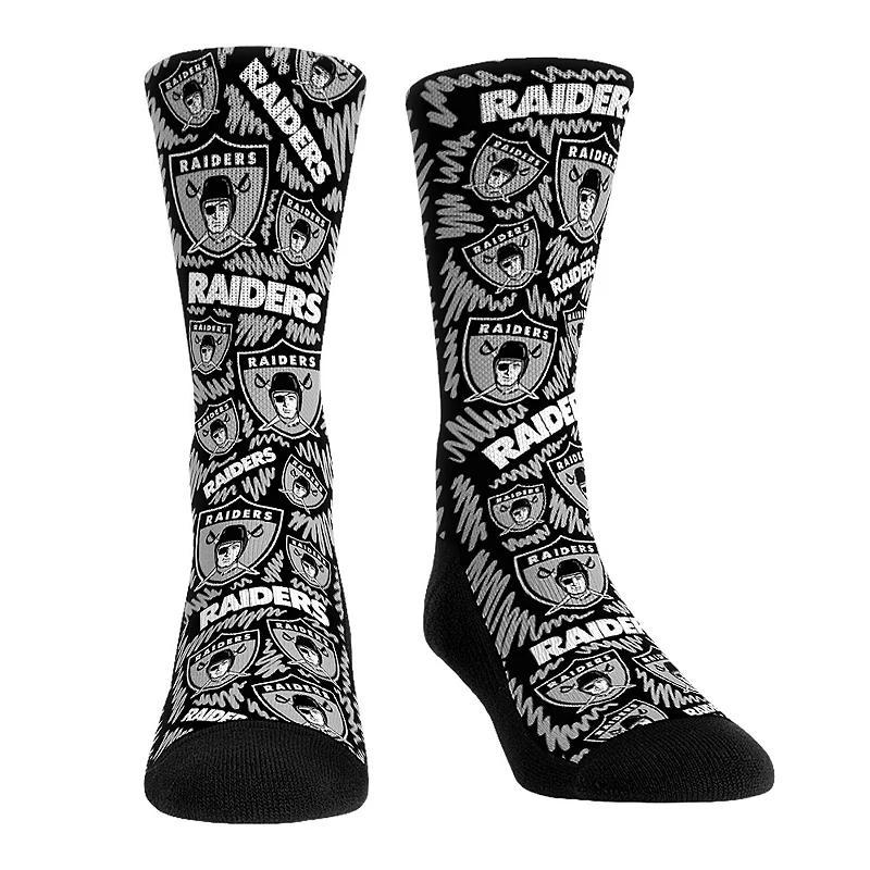 Rock Em Socks Las Vegas Raiders Throwback Logo Sketch Crew Socks, Mens Product Image