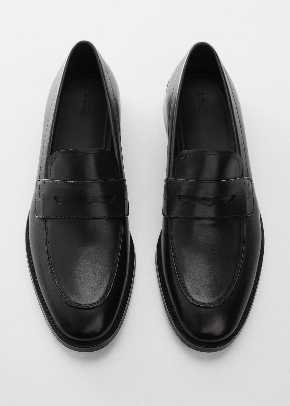 MANGO MAN - Aged-leather loafers blackMen Product Image