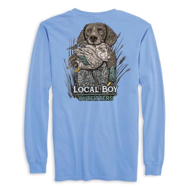 Local Boy® Men's L/S Washed Denim Blue GSP Retrieve T-Shirt Product Image