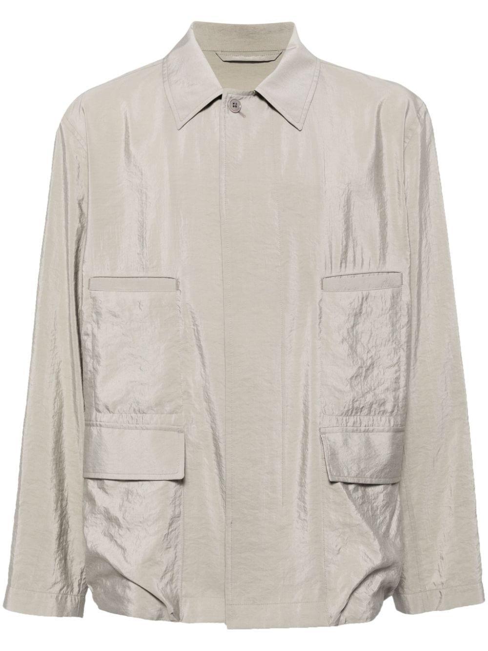 Four-pockets Overshirt In Neutrals Product Image