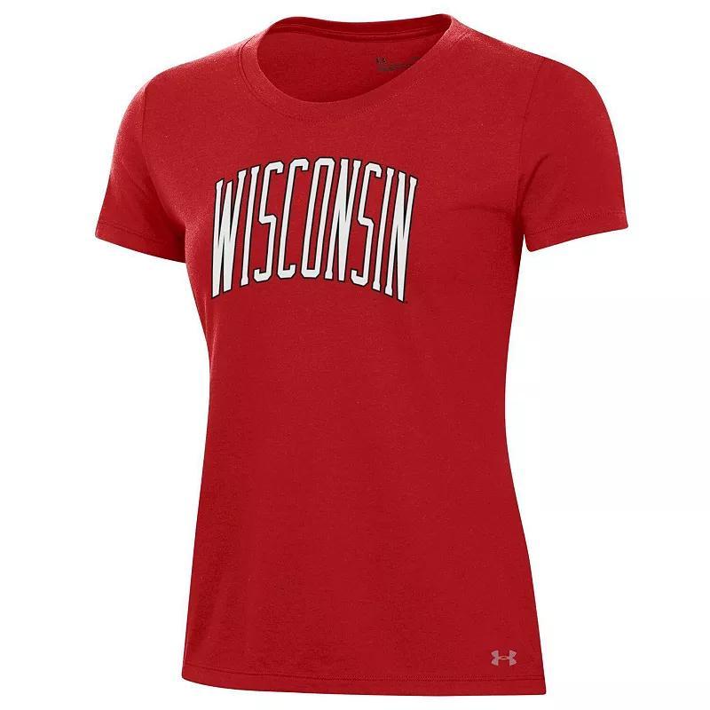 Womens Under Armour Wisconsin Badgers Two-Hit T-Shirt Product Image