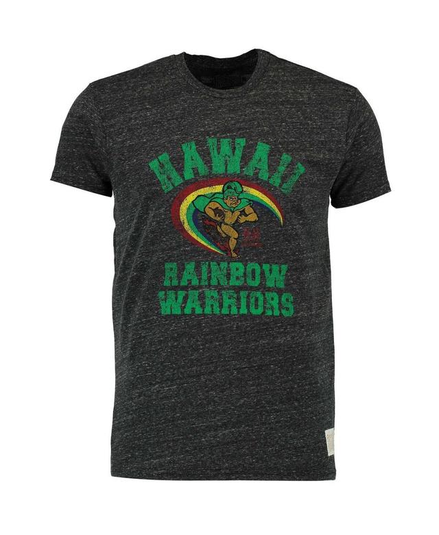 Mens Original Retro Brand Heather Black Hawaii Warriors Vintage-Like Rainbow Warriors Tri-Blend T-shirt Product Image