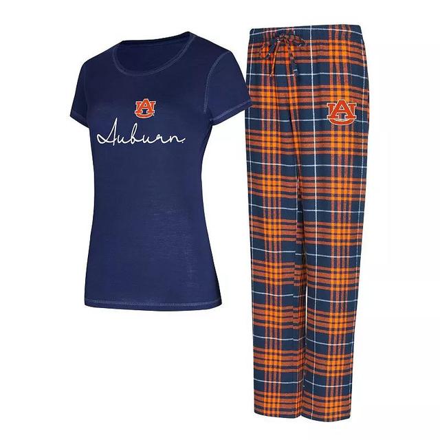 Womens Concepts Sport Auburn Tigers Vector T-Shirt & Flannel Pants Sleep Set Blue Product Image