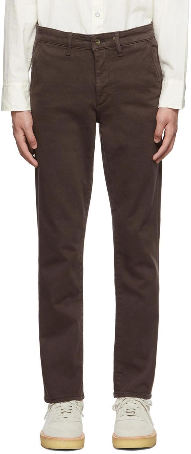 Fit 2 Logo-embroidered Cotton-blend Chino Trousers In Brown Product Image