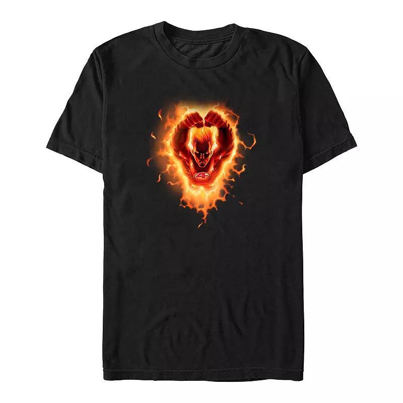 Big & Tall Marvel Fantastic Four Human Torch Poster Graphic Tee, Mens Product Image