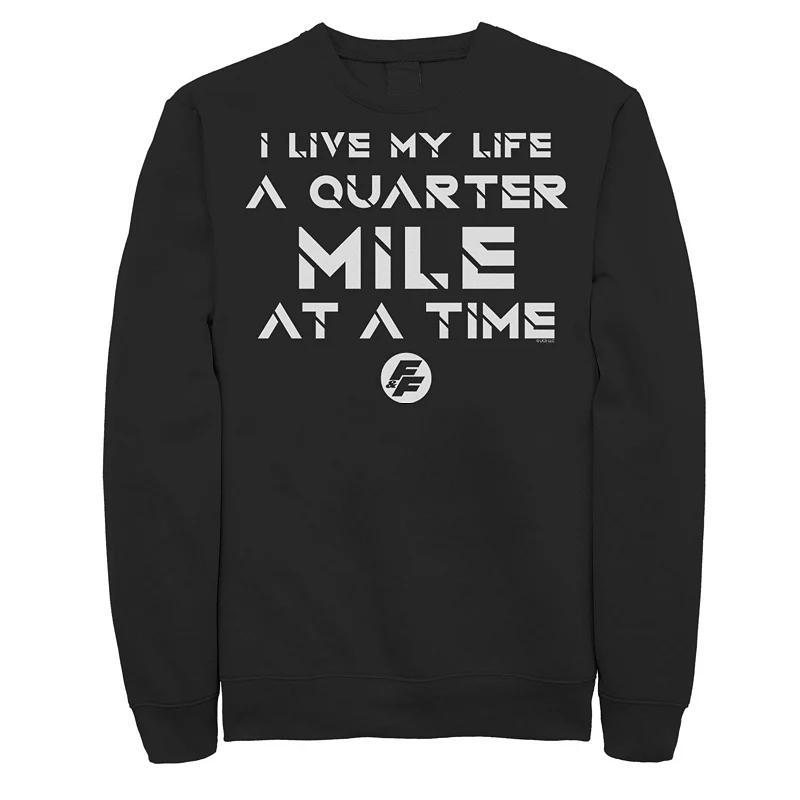 Mens Fast & Furious Life At A Quarter Mile At A Time Word Stack Sweatshirt Product Image