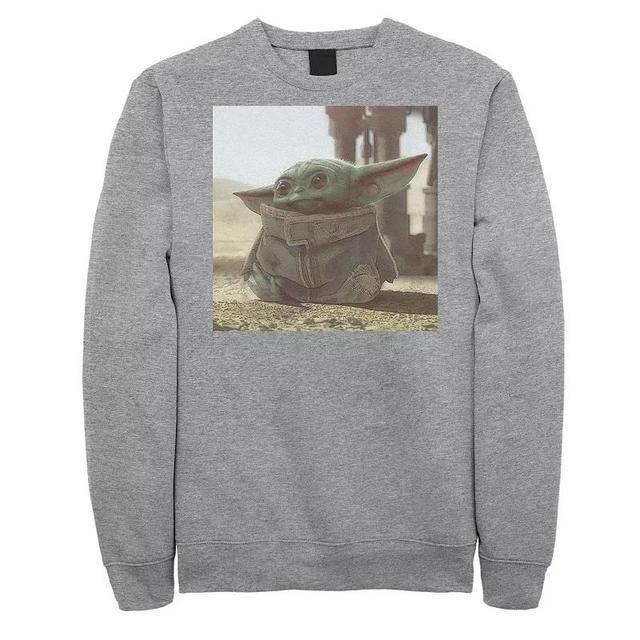 Big & Tall Star Wars The Mandalorian The Child Photograph Sweatshirt, Mens Athletic Grey Product Image