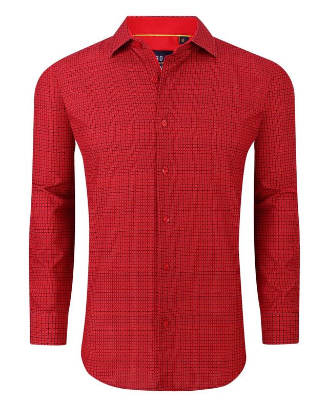 Azaro Uomo Mens Plaid Four-Way Stretch Button Down Slim Fit Shirt Product Image