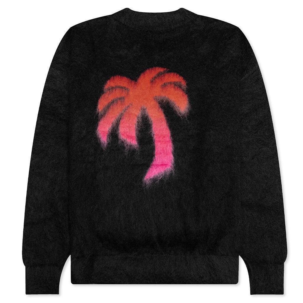 The Palm Sweater Intarsia - Black/Fuchsia Male Product Image