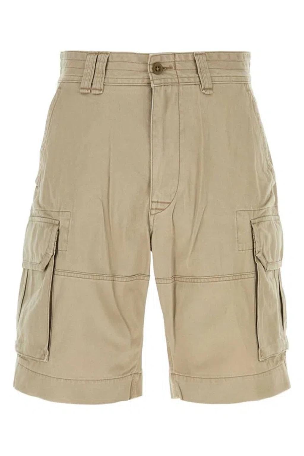 Logo Patch Cargo Shorts In Beige Product Image