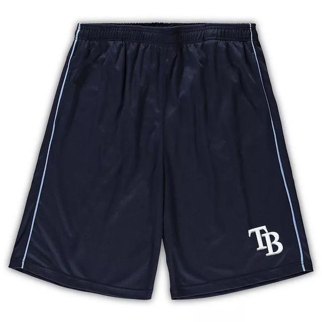 Mens Tampa Bay Rays Big & Tall Mesh Shorts Blue Product Image