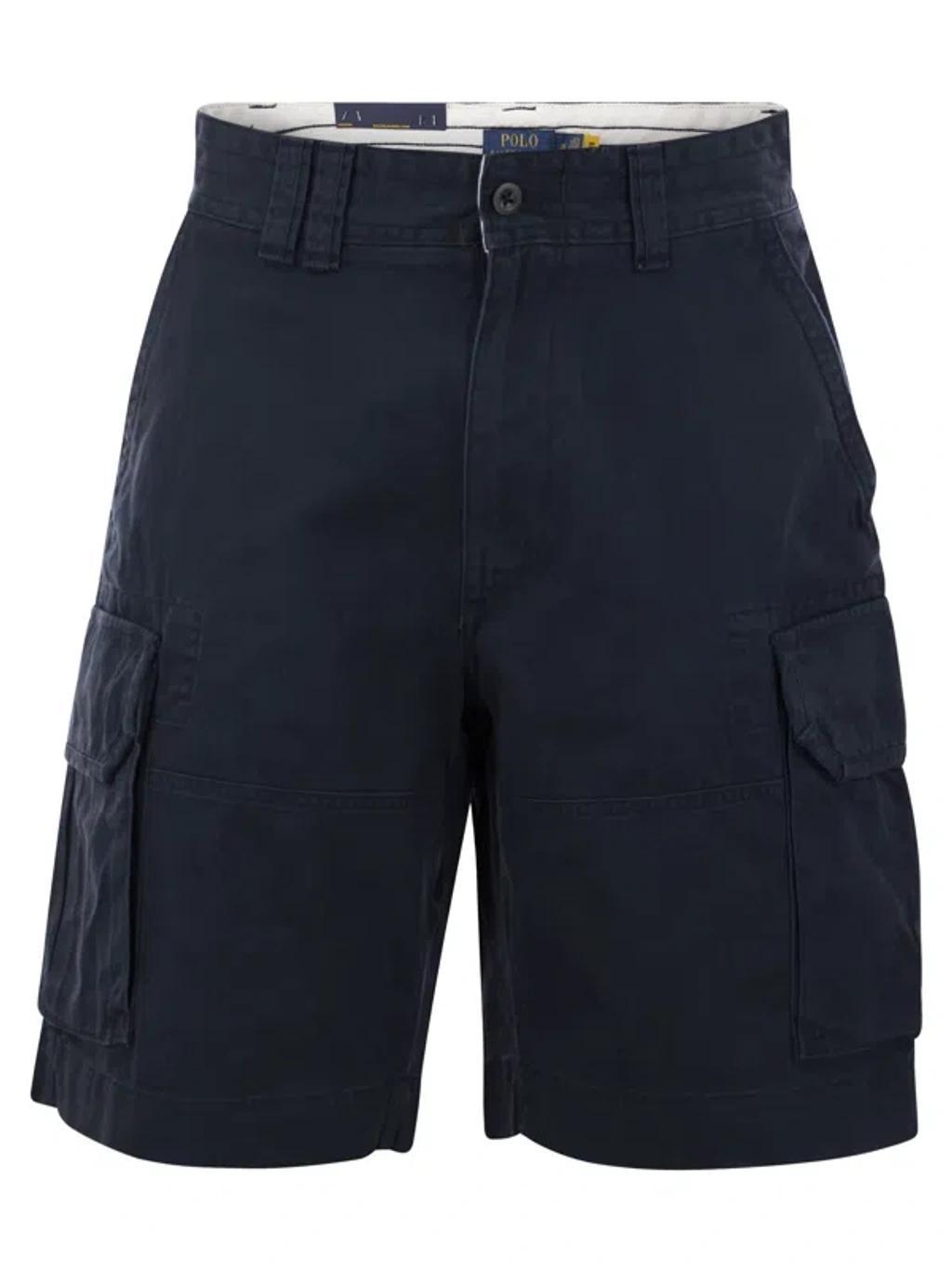 Classic Fit Twill Cargo Short In Navy Blue Product Image