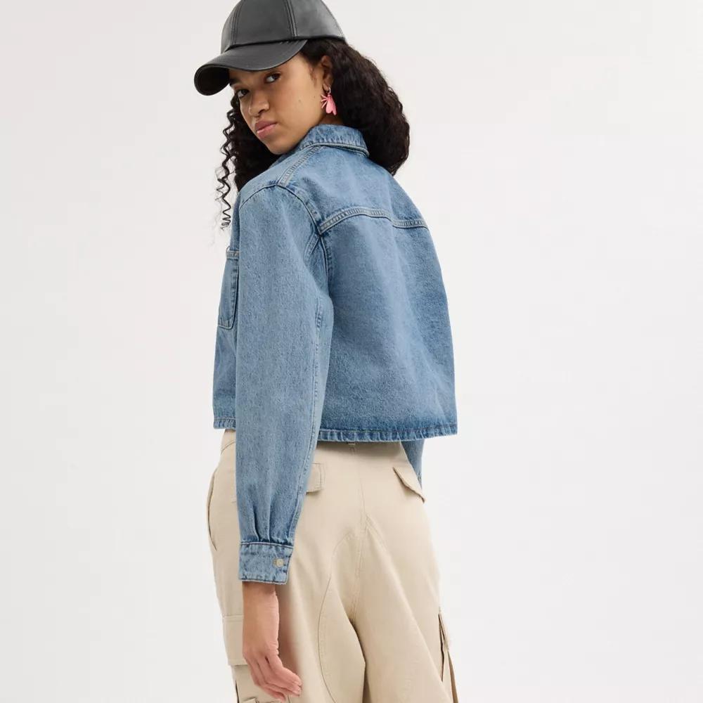 Cropped Denim Button Down Product Image