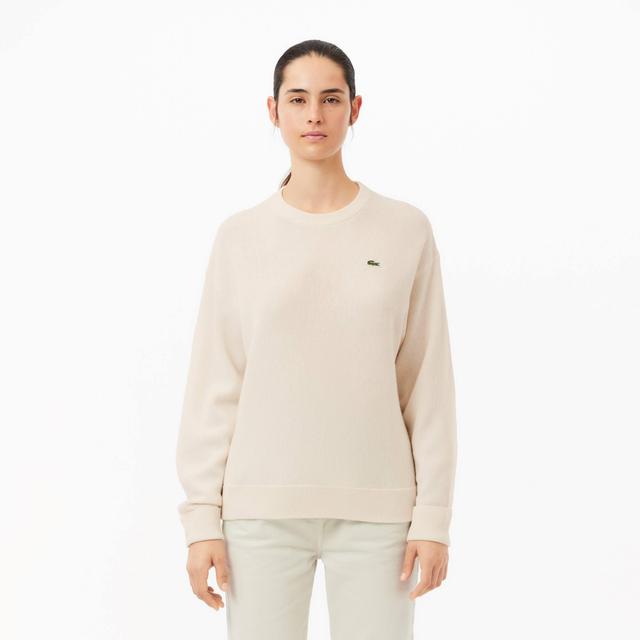 Relaxed Fit Carded Wool Moss Stitch Sweater Product Image