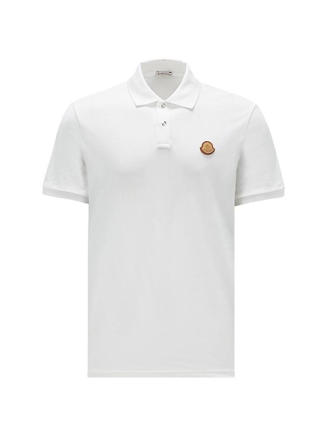 Mens Short Sleeve Logo Patch Cotton Pique Polo Shirt Product Image