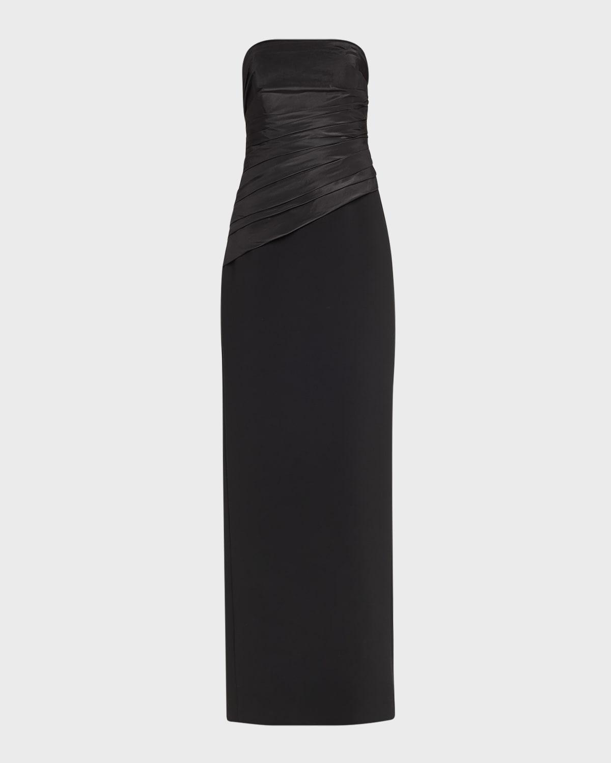 Womens Strapless Ruched Gown Product Image