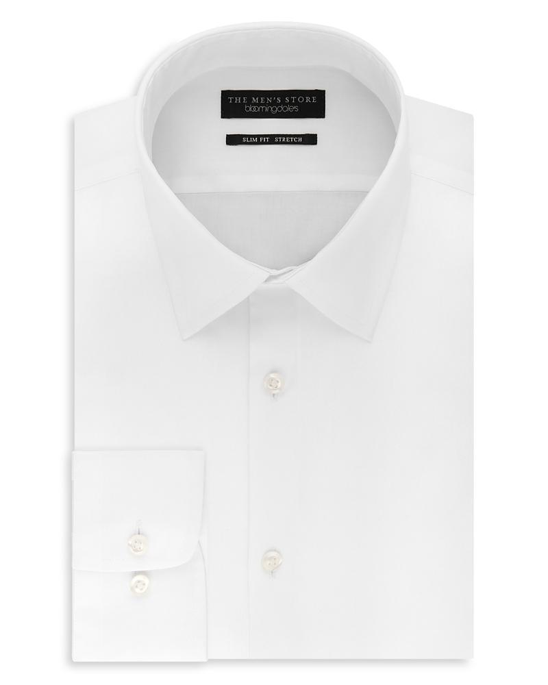 The Mens Store at Bloomingdales Solid Stretch Slim Fit Dress Shirt - Exclusive Product Image