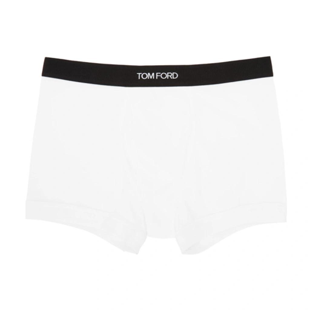 TOM FORD Stretch-cotton Boxer Briefs In White Product Image