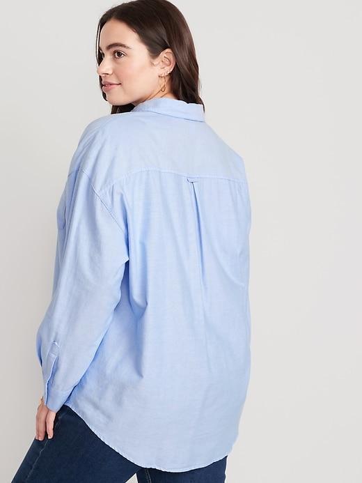 Oversized Button-Down Boyfriend Shirt Product Image